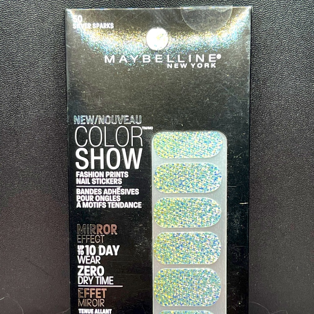 5️⃣for💲1️⃣5️⃣MaybellineNailStickers”SilverSparks”